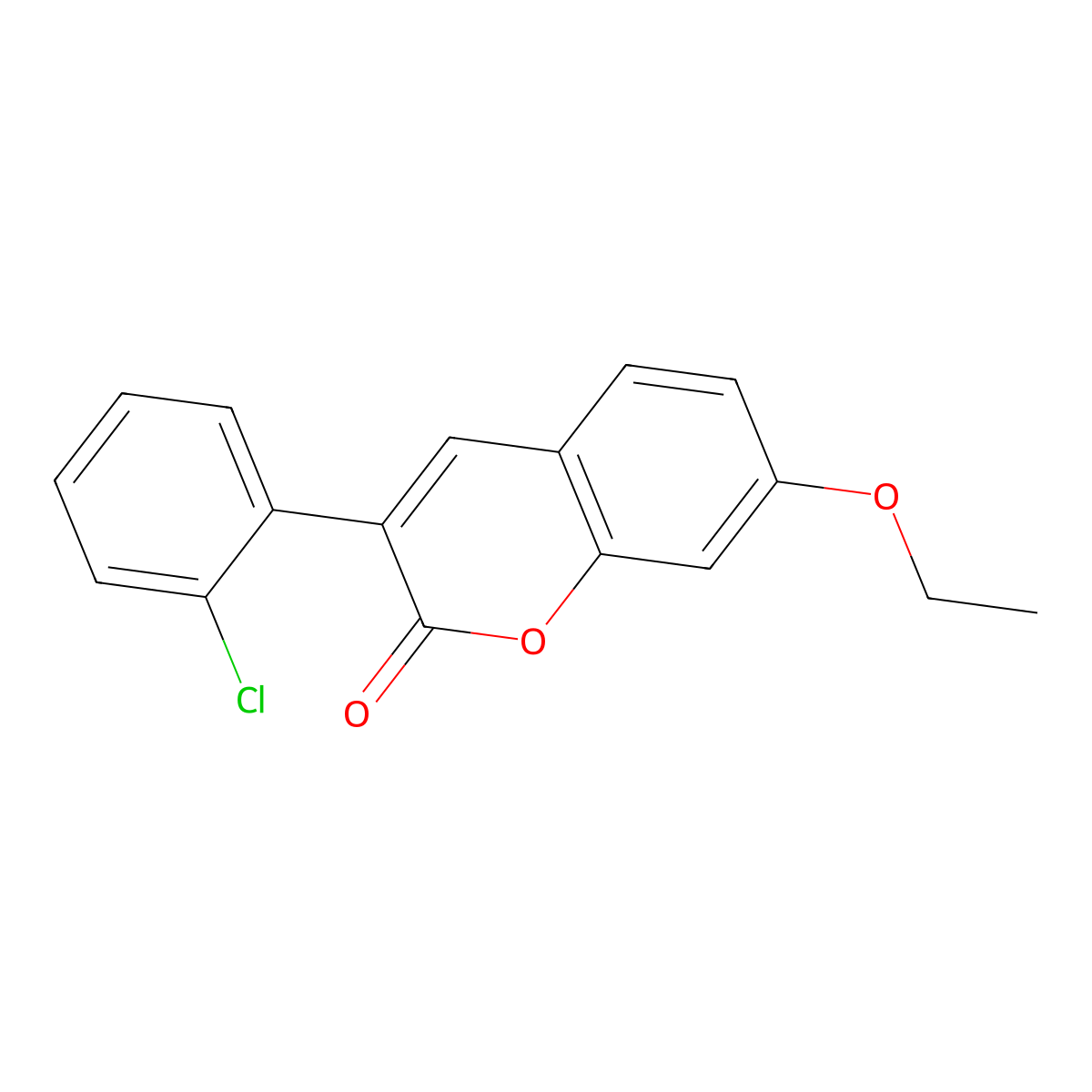 3-(2-Chlorophenyl)-7-ethoxychromen-2-one molecular structure, CAS 263365-26-0