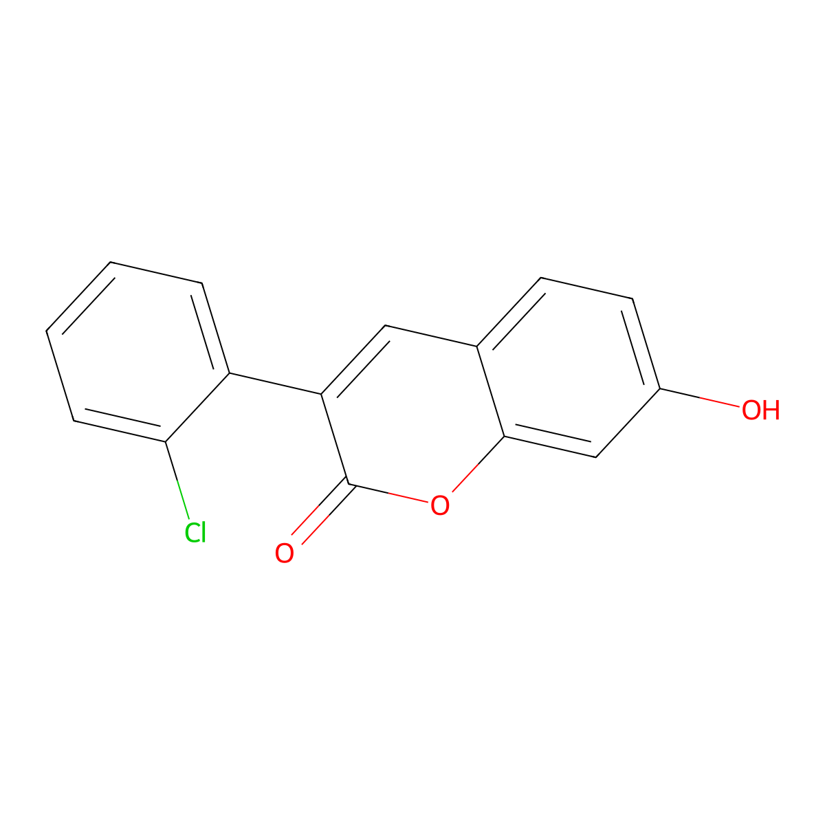 3-(2-Chlorophenyl)-7-hydroxychromen-2-one molecular structure, CAS 263365-32-8