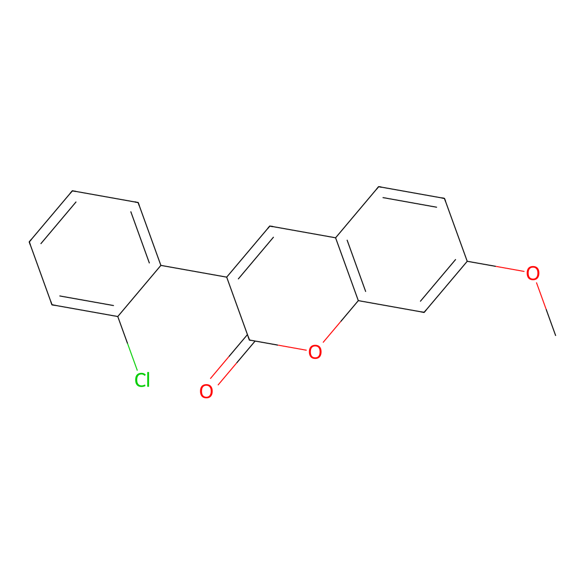 3-(2-Chlorophenyl)-7-methoxychromen-2-one molecular structure, CAS 263365-37-3