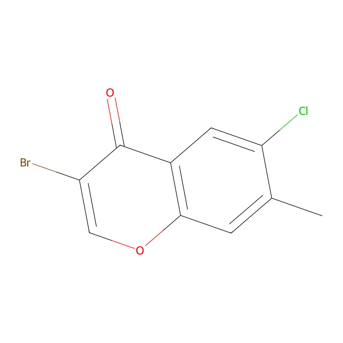 3-Bromo-6-chloro-7-methylchromen-4-one molecular structure, CAS 263365-48-6