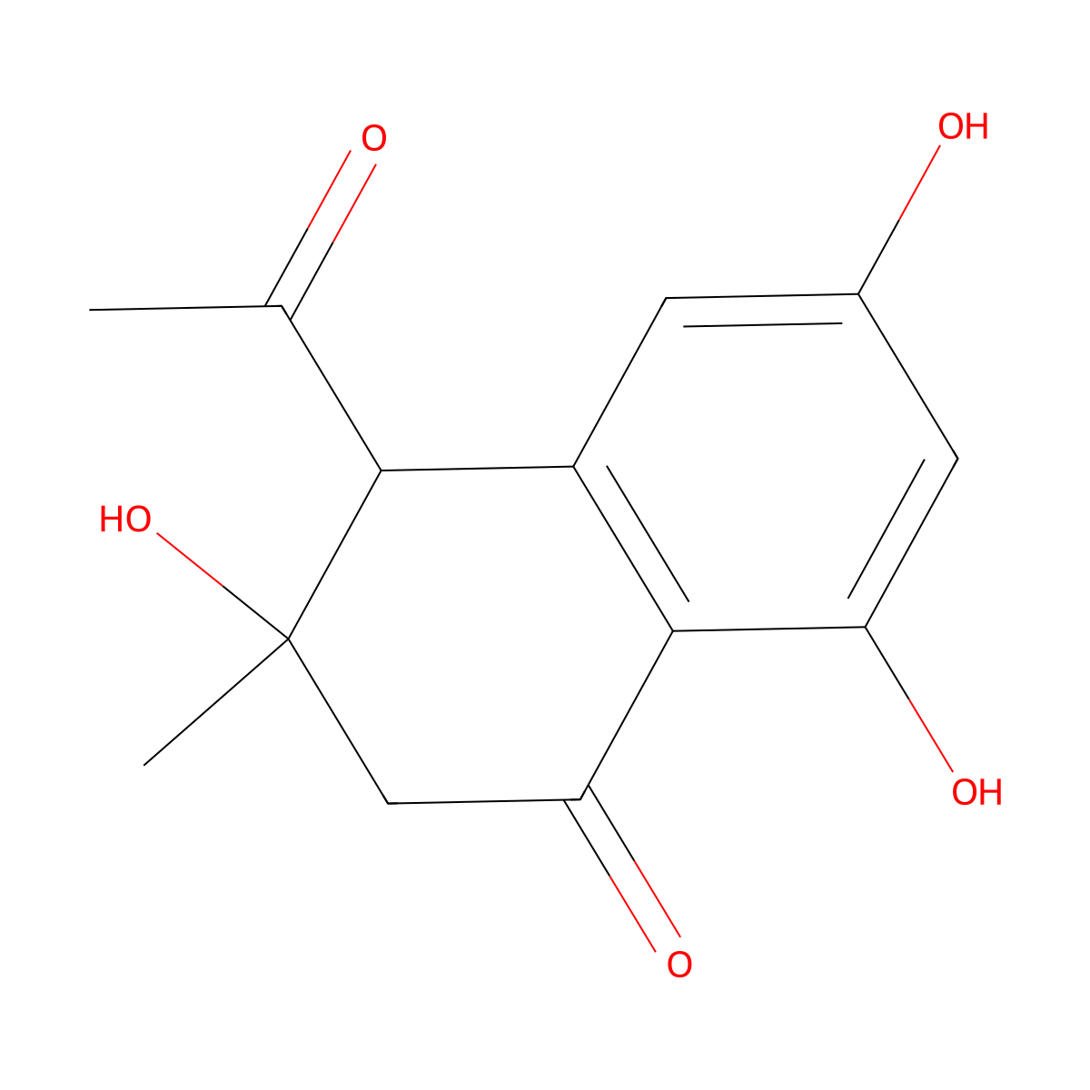 4-(trans)-Acetyl-3,6,8-trihydroxy-3-methyldihydronaphthalenone molecular structure, CAS 263368-91-8