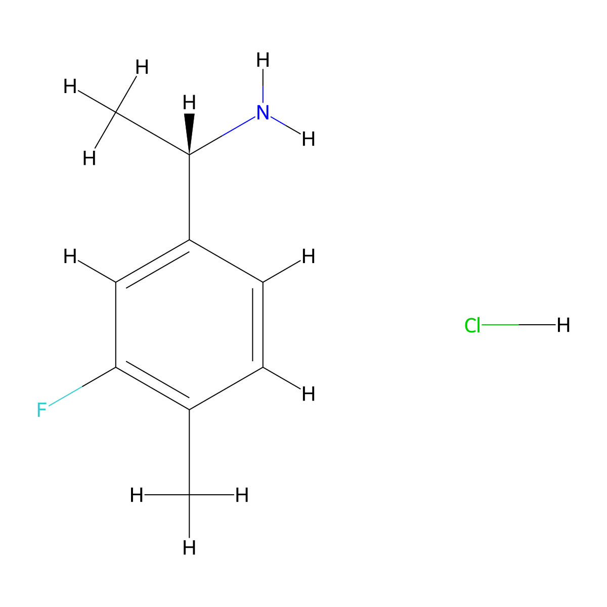 (S)-1-(3-Fluoro-4-methylphenyl)ethanamine hydrochloride molecular structure, CAS 2633683-38-0