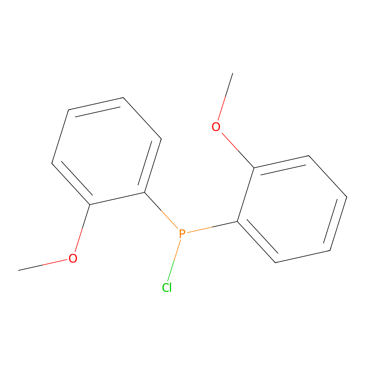 Bis(2-methoxyphenyl)chlorophosphine molecular structure, CAS 263369-88-6