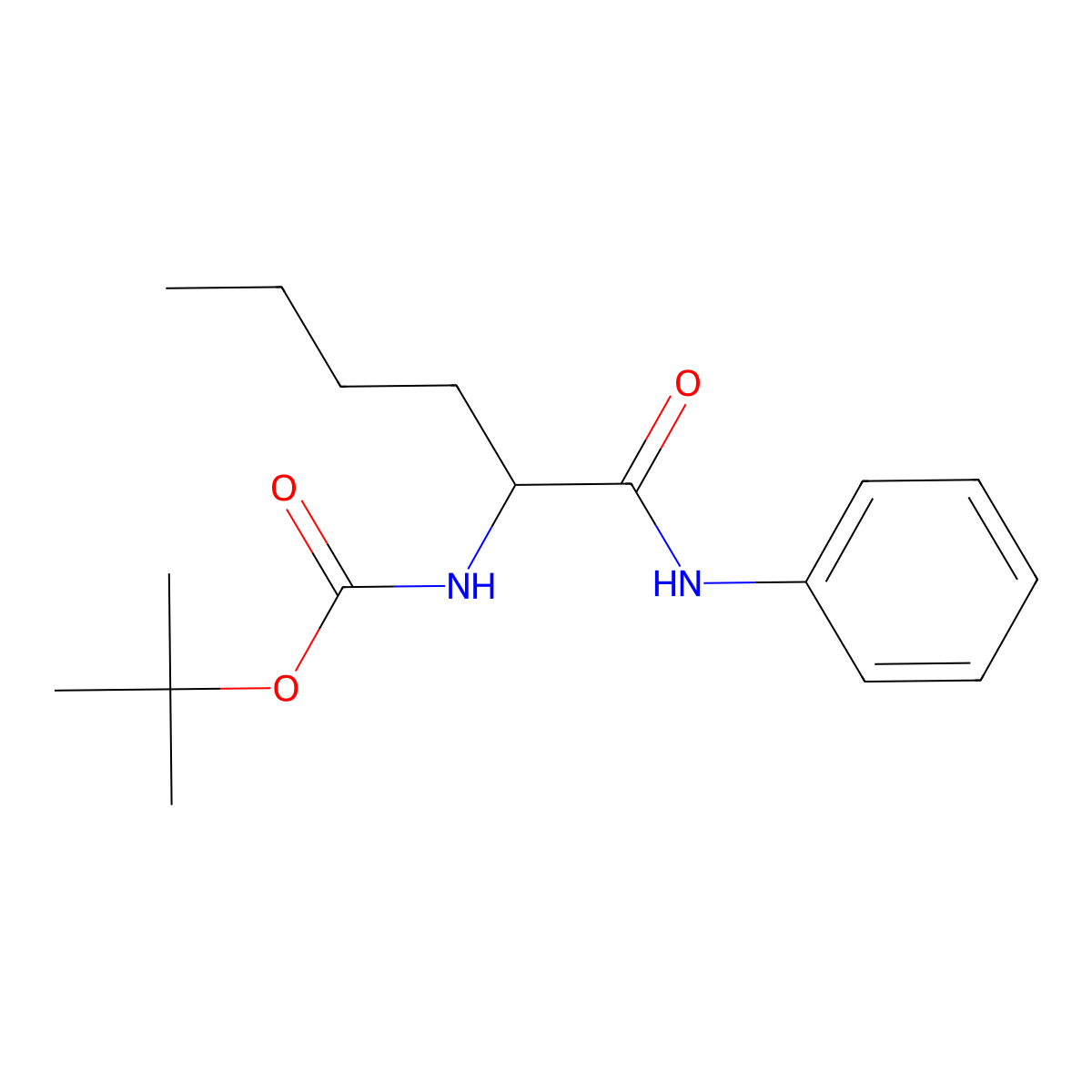 Tert-butyl (1-oxo-1-(phenylamino)hexan-2-yl)carbamate molecular structure, CAS 2633718-23-5