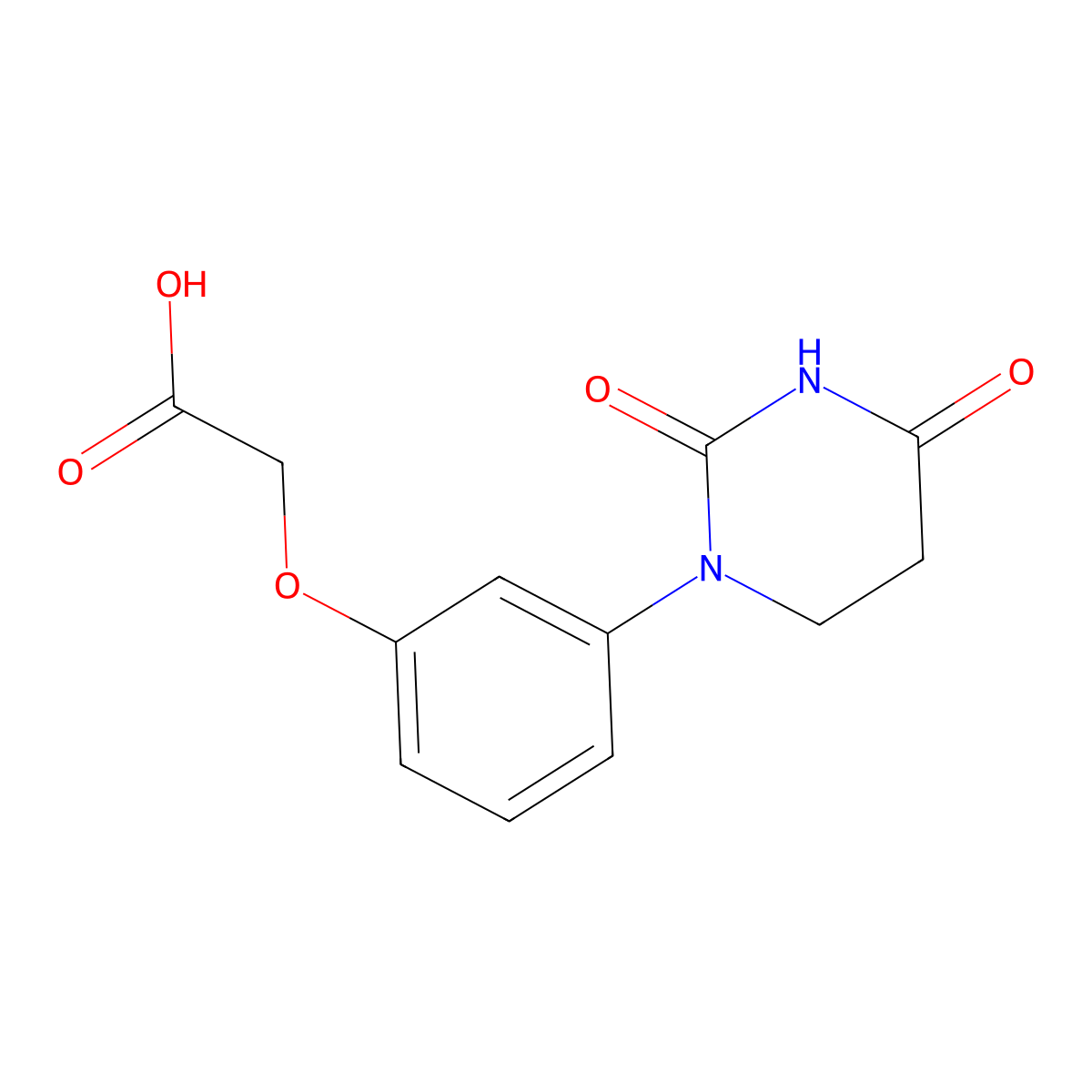 2-[3-(2,4-Dioxohexahydropyrimidin-1-yl)phenoxy]acetic acid molecular structure, CAS 2633725-29-6