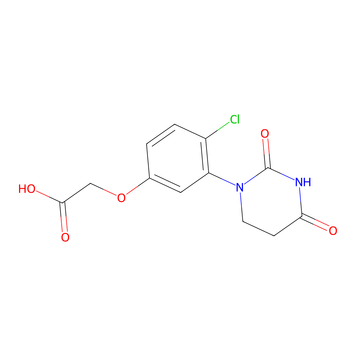 2-(4-chloro-3-(2,4-dioxotetrahydropyrimidin-1(2H)-yl)phenoxy)acetic acid molecular structure, CAS 2633725-30-9