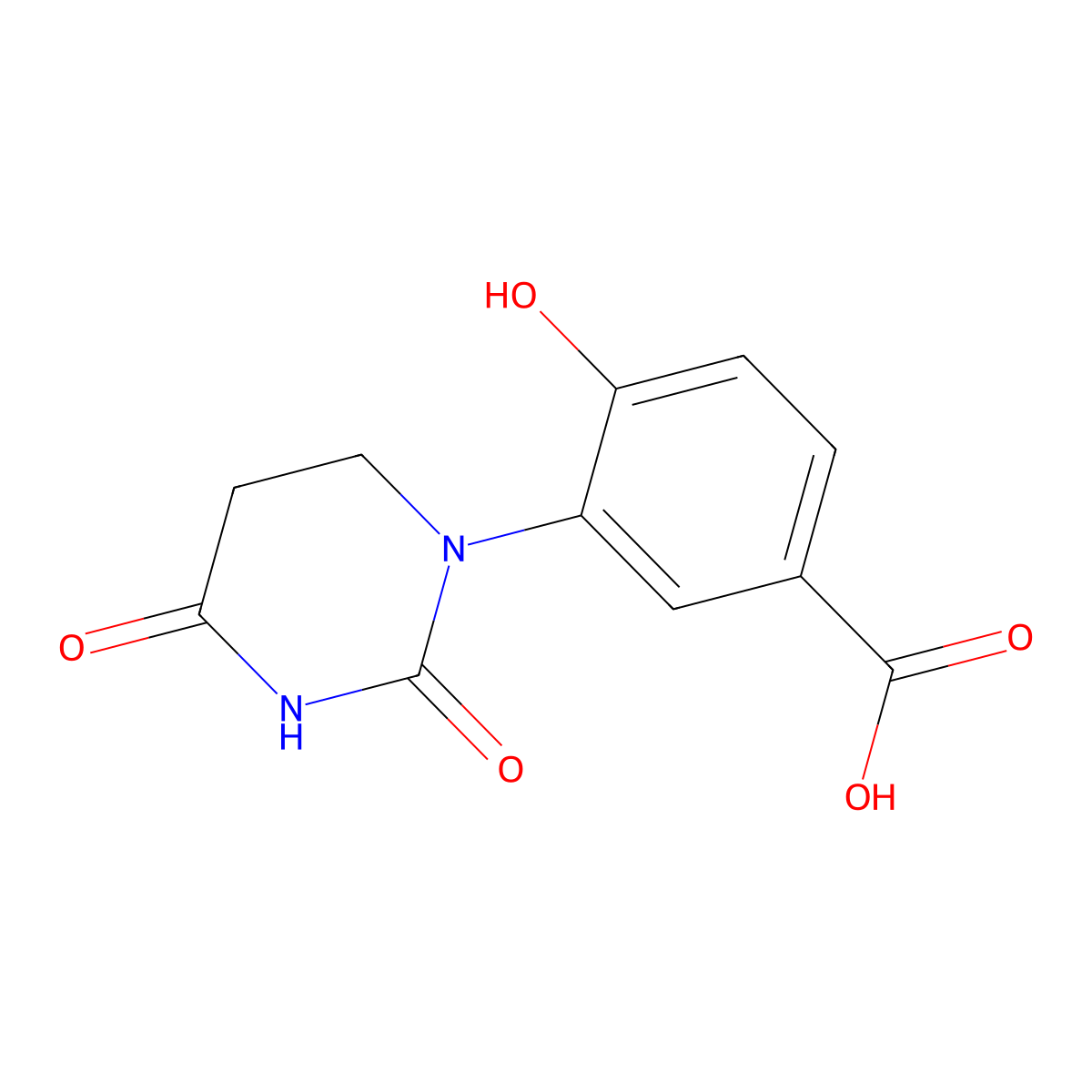 3-(2,4-Dioxohexahydropyrimidin-1-yl)-4-hydroxy-benzoic acid molecular structure, CAS 2633725-33-2