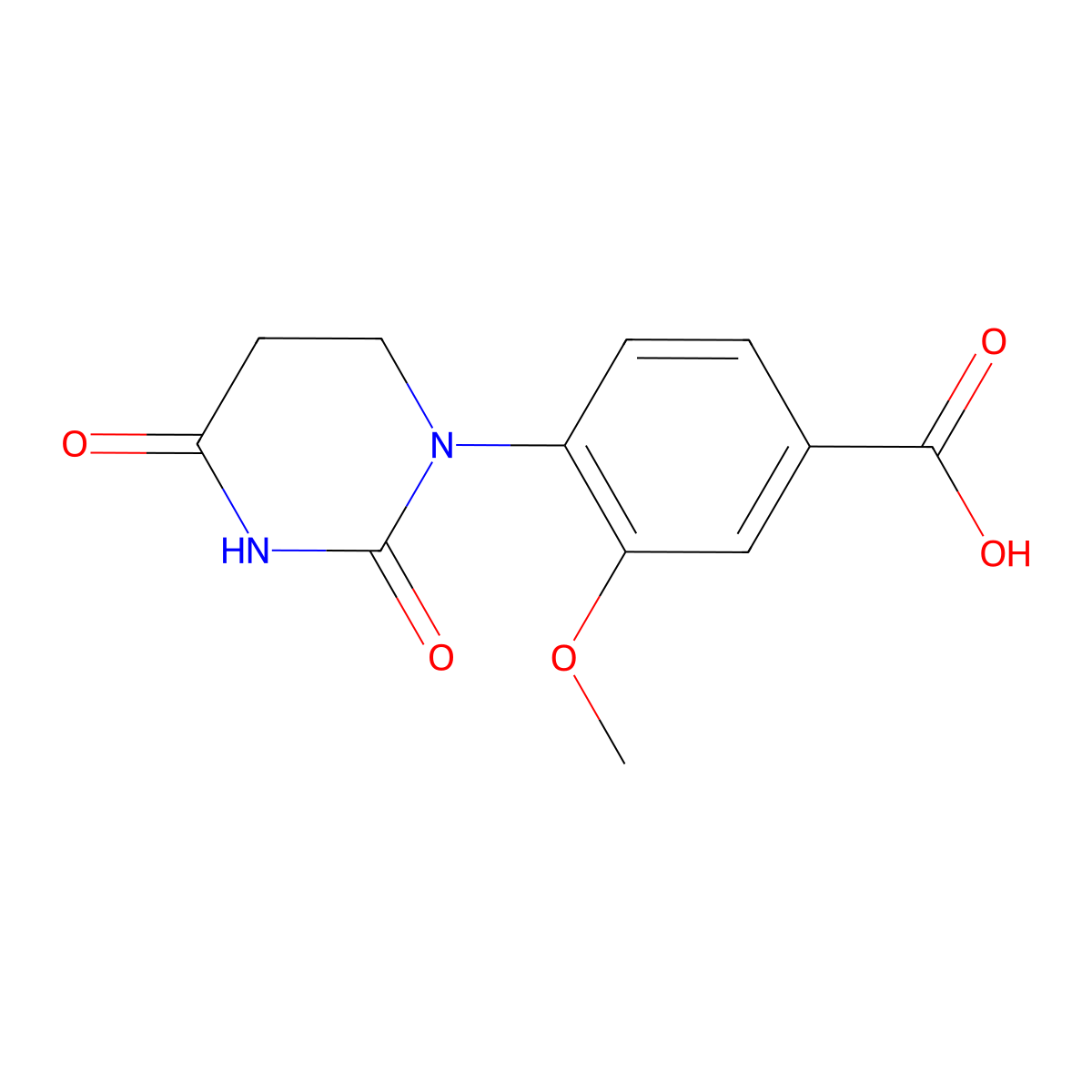 4-(2,4-Dioxo-1,3-diazinan-1-yl)-3-methoxybenzoic acid molecular structure, CAS 2633725-74-1