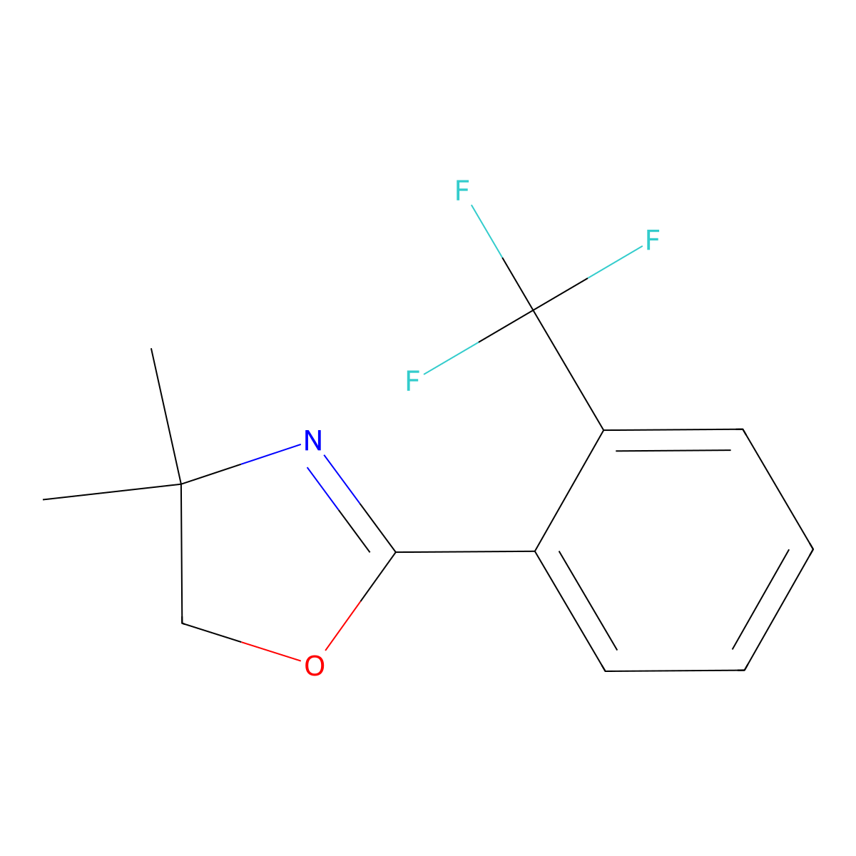4,4-Dimethyl-2-(2-(trifluoromethyl) phenyl)-4,5-dihydrooxazole molecular structure, CAS 263382-53-2