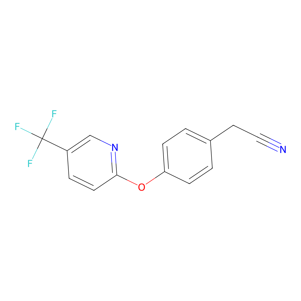 2-(4-((5-(Trifluoromethyl)pyridin-2-yl)oxy)phenyl)acetonitrile molecular structure, CAS 263385-17-7
