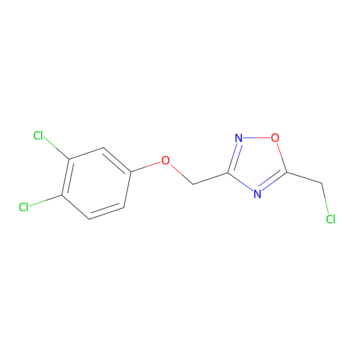 5-(Chloromethyl)-3-[(3,4-dichlorophenoxy)methyl]-1,2,4-oxadiazole molecular structure, CAS 263386-10-3