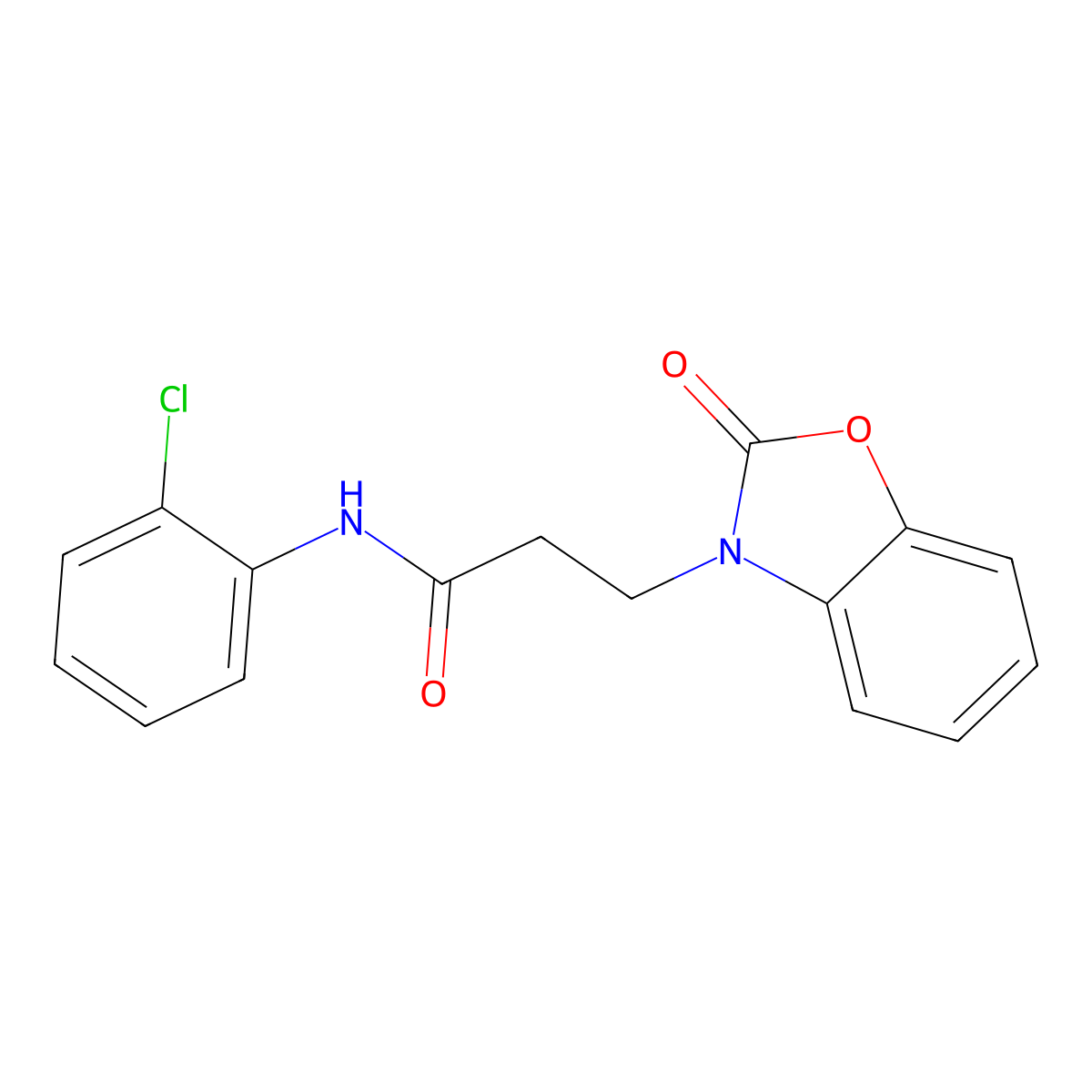 N-(2-chlorophenyl)-3-(2-oxobenzo[d]oxazol-3(2H)-yl)propanamide molecular structure, CAS 263386-37-4