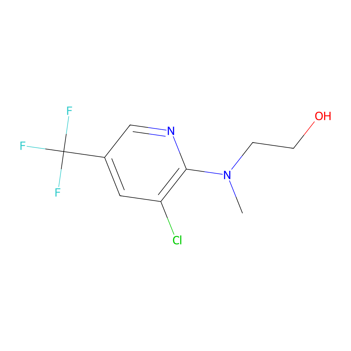 2-((3-Chloro-5-(trifluoromethyl)pyridin-2-yl)(methyl)amino)ethanol molecular structure, CAS 263387-09-3