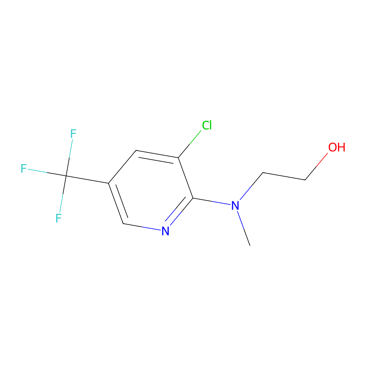 2-((3-Chloro-5-(trifluoromethyl)pyridin-2-yl)(methyl)amino)ethanol molecular structure, CAS 263387-09-3