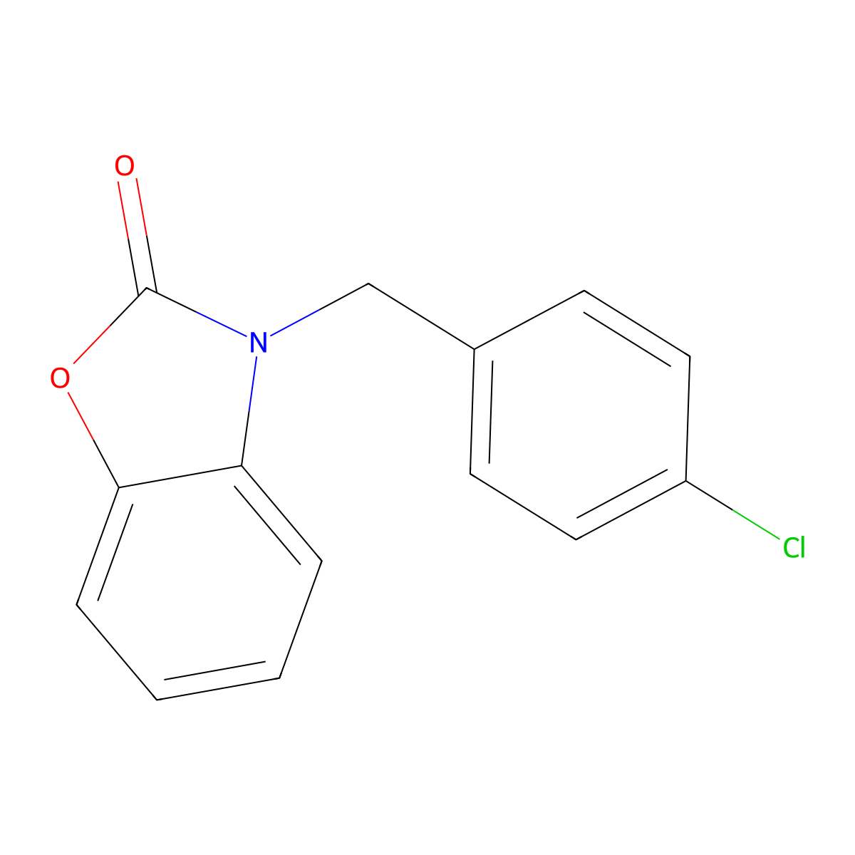 3-[(4-Chlorophenyl)methyl]-1,3-benzoxazol-2-one molecular structure, CAS 263387-12-8