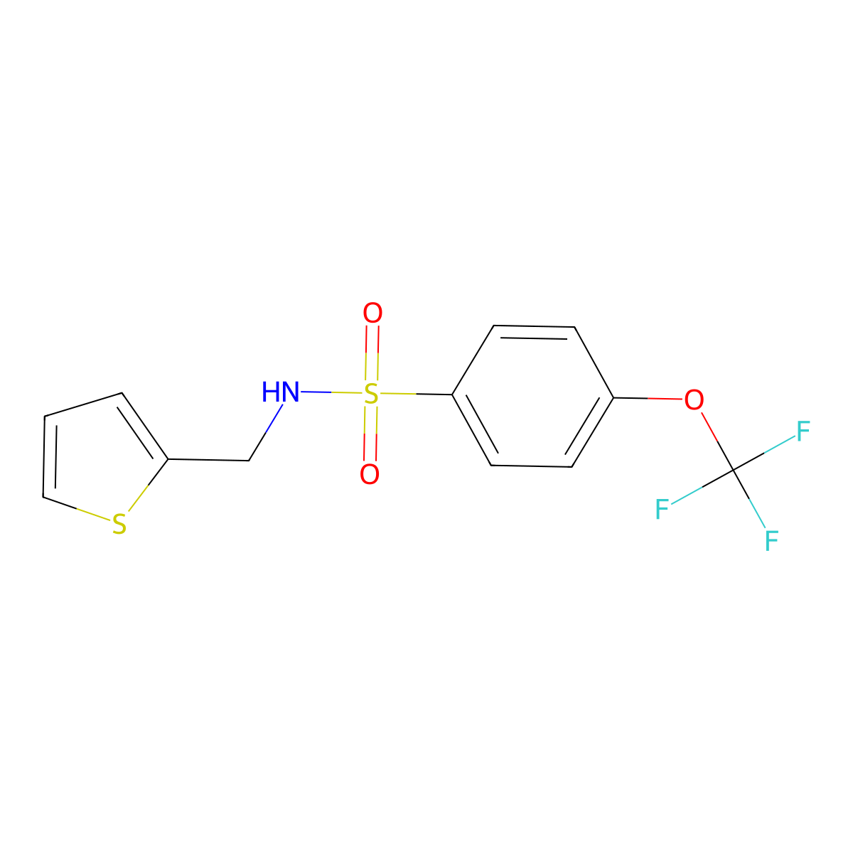 N-(2-thienylmethyl)-4-(trifluoromethoxy)benzenesulfonamide molecular structure, CAS 263387-19-5