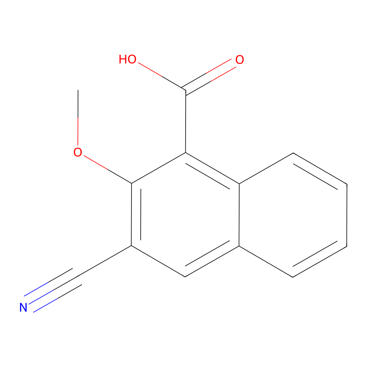 3-Cyano-2-methoxy-1-naphthoic acid molecular structure, CAS 263387-97-9