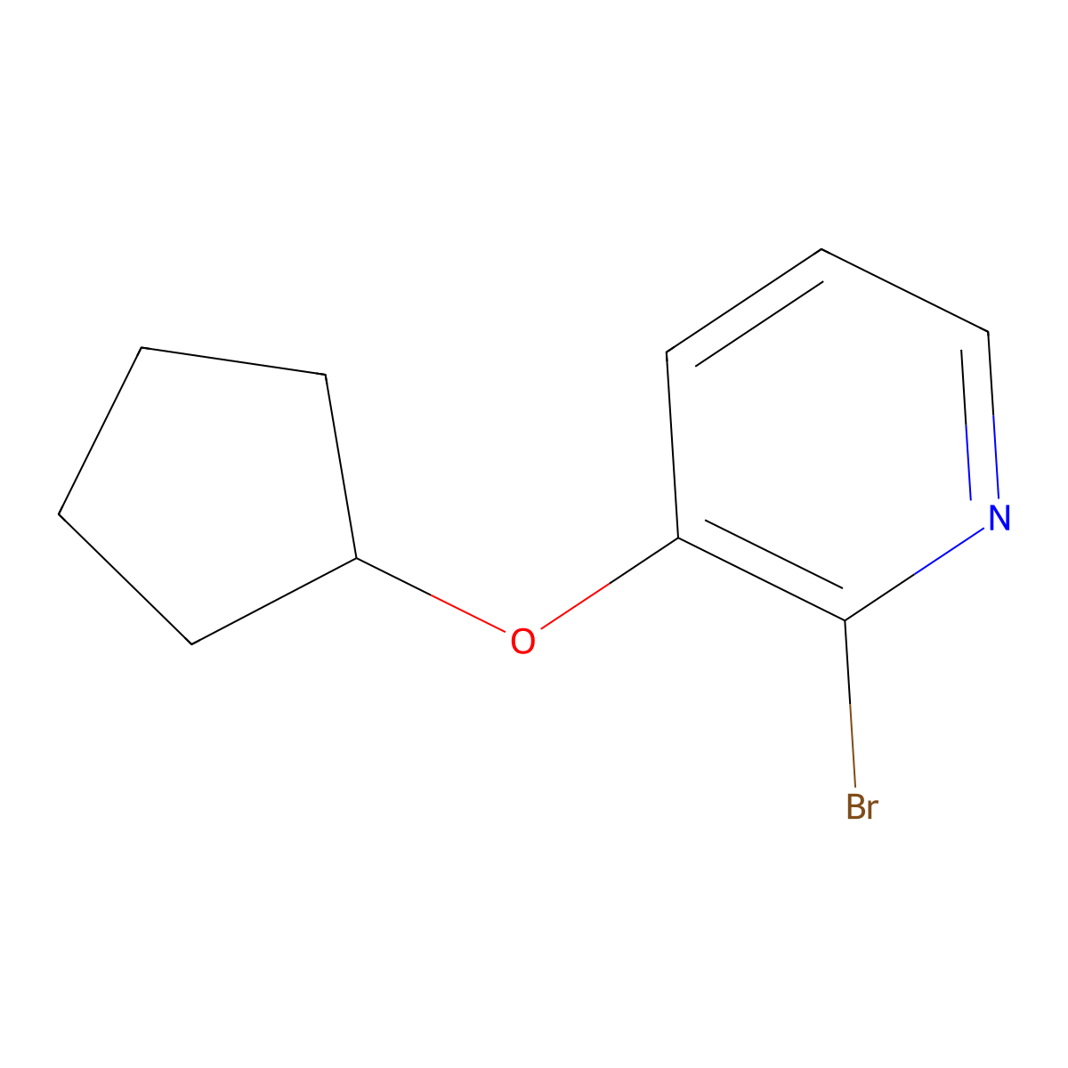 2-Bromo-3-cyclopentyloxypyridine molecular structure, CAS 263390-53-0
