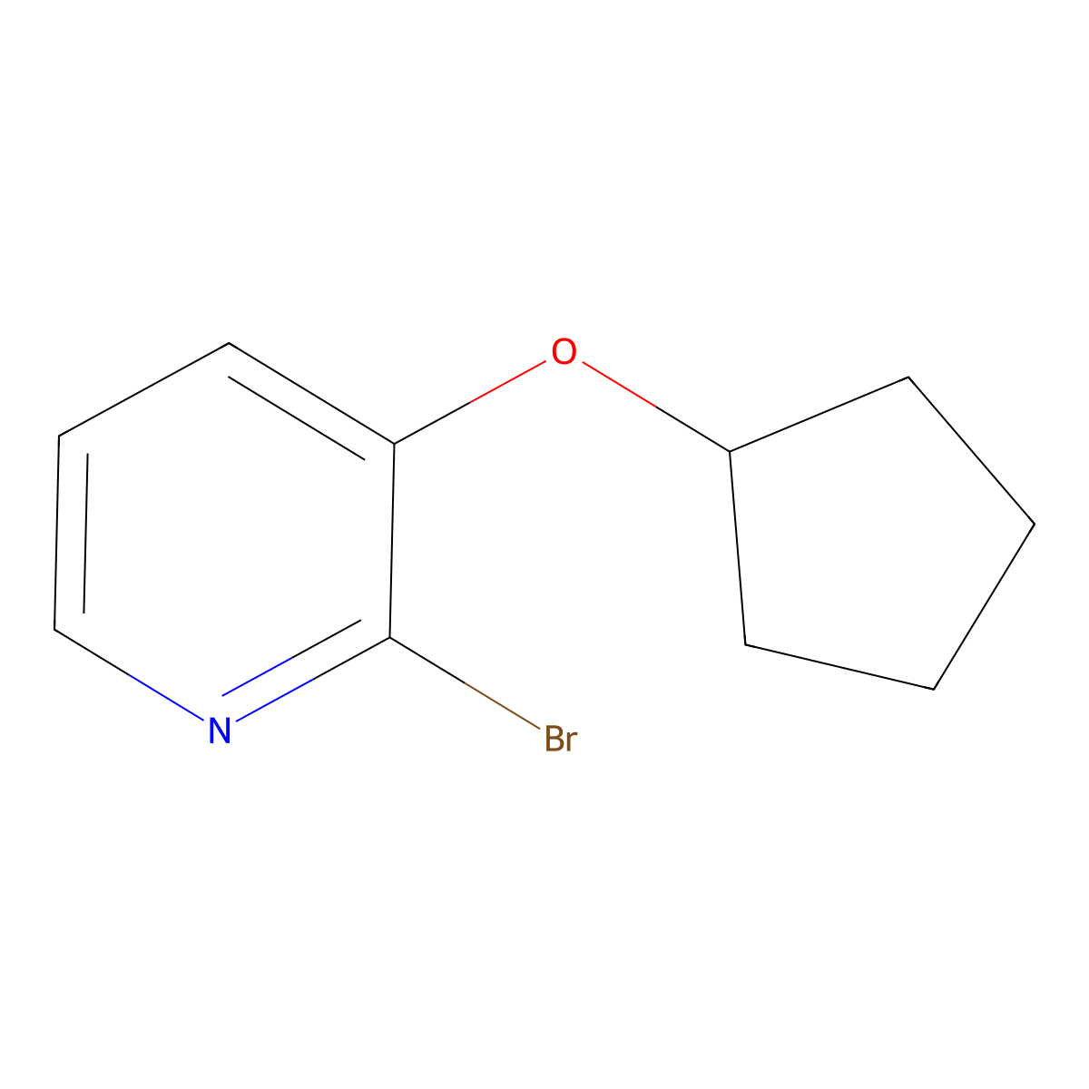 2-Bromo-3-cyclopentyloxypyridine molecular structure, CAS 263390-53-0