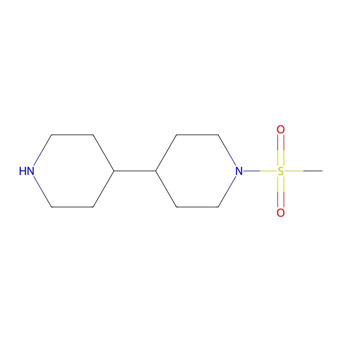 1-(Methylsulfonyl)-4,4'-bipiperidine molecular structure, CAS 263393-49-3