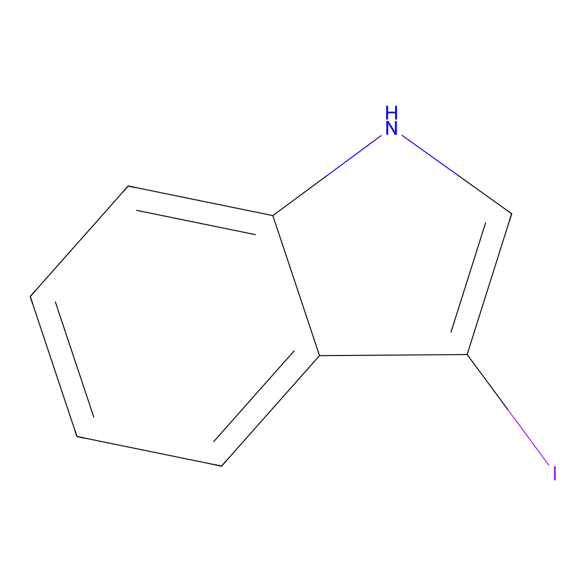 3-iodo-1H-indole molecular structure, CAS 26340-47-6