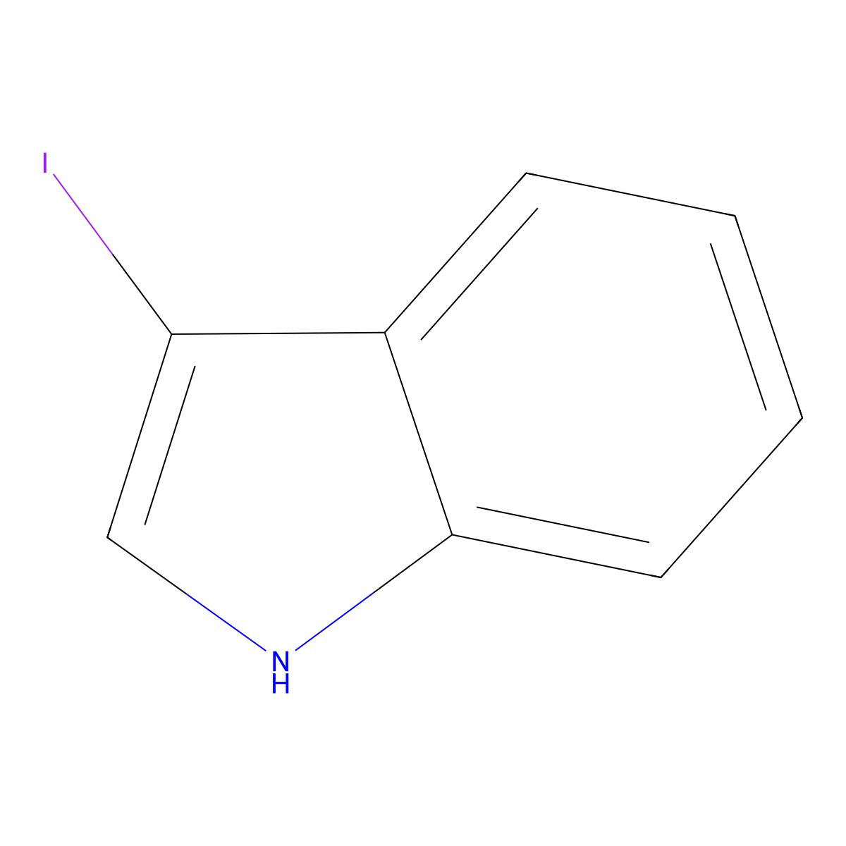 3-iodo-1H-indole molecular structure, CAS 26340-47-6