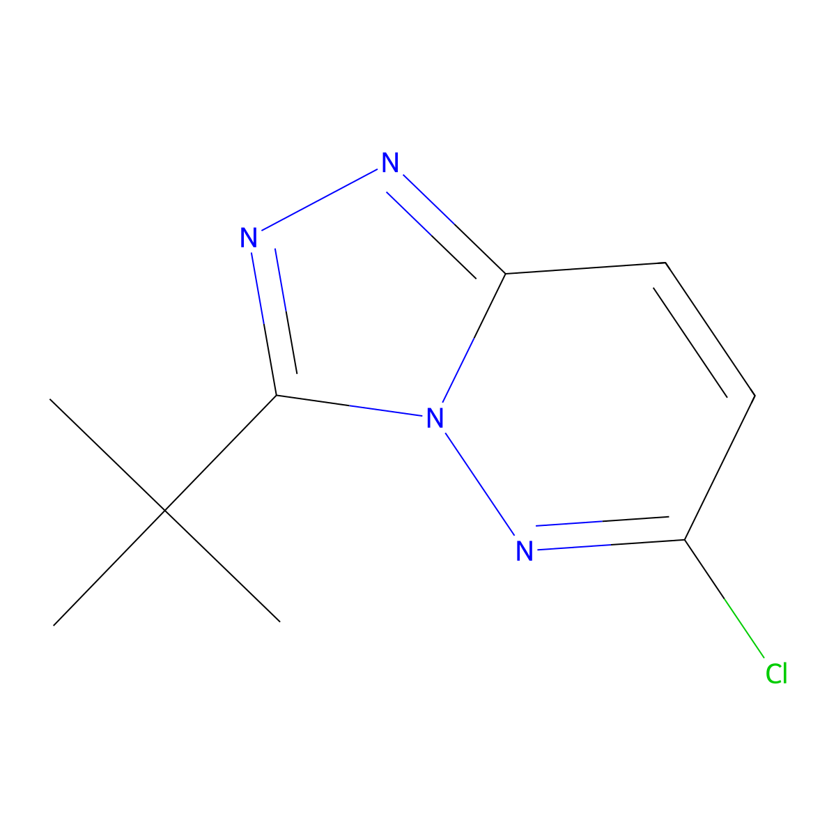 3-Tert-butyl-6-chloro-(1,2,4)triazolo(4,3-b)pyridazine molecular structure, CAS 263401-62-3