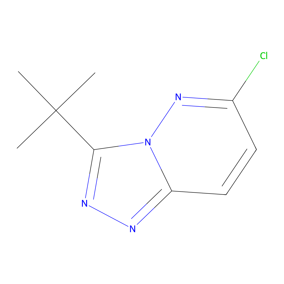 3-Tert-butyl-6-chloro-(1,2,4)triazolo(4,3-b)pyridazine molecular structure, CAS 263401-62-3