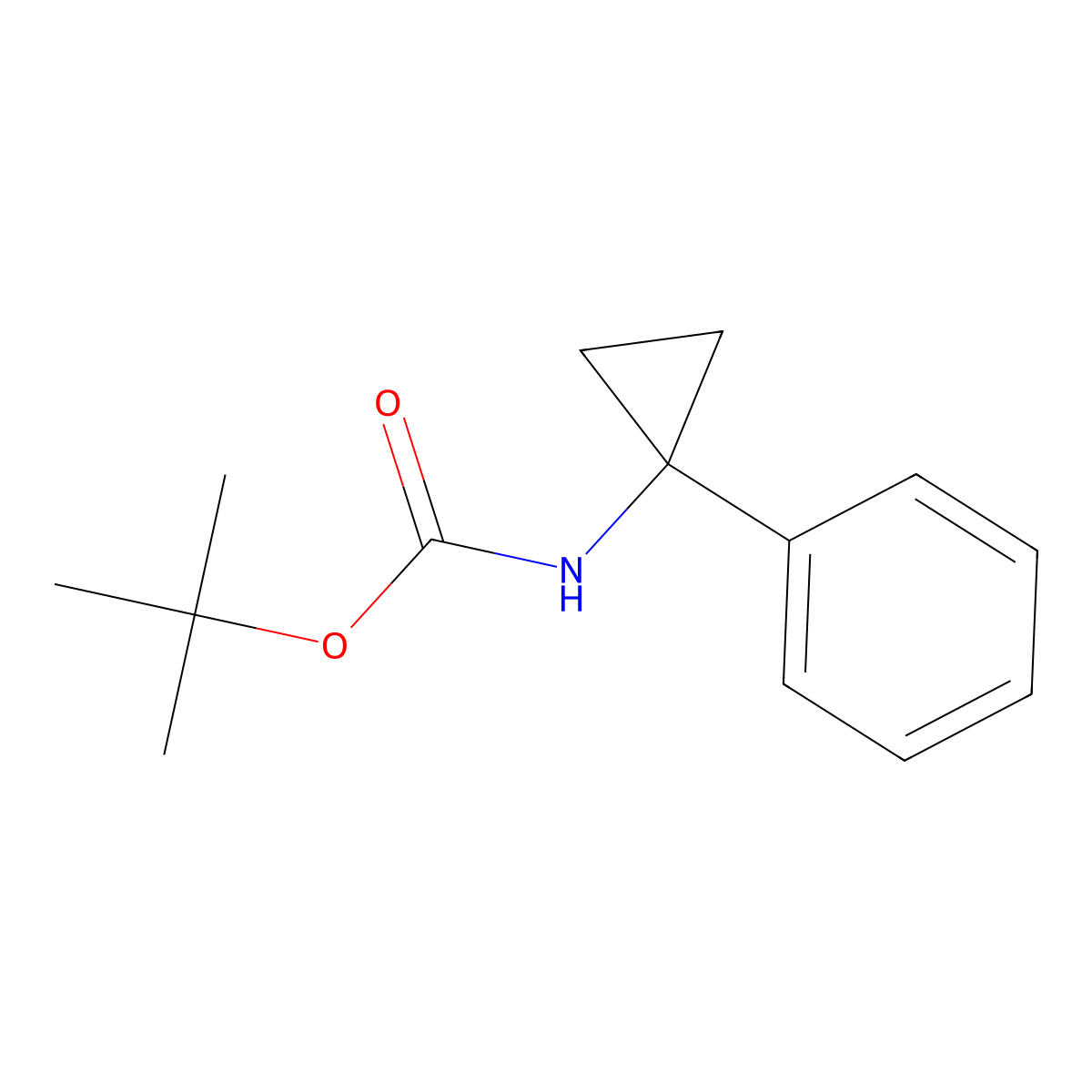 tert-Butyl (1-phenylcyclopropyl)carbamate molecular structure, CAS 263403-78-7