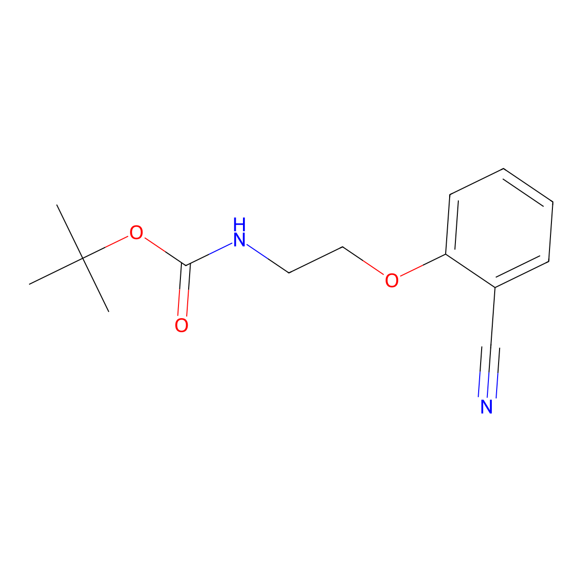 2-(Boc-amino)ethoxylbenzonitrile molecular structure, CAS 263409-80-9