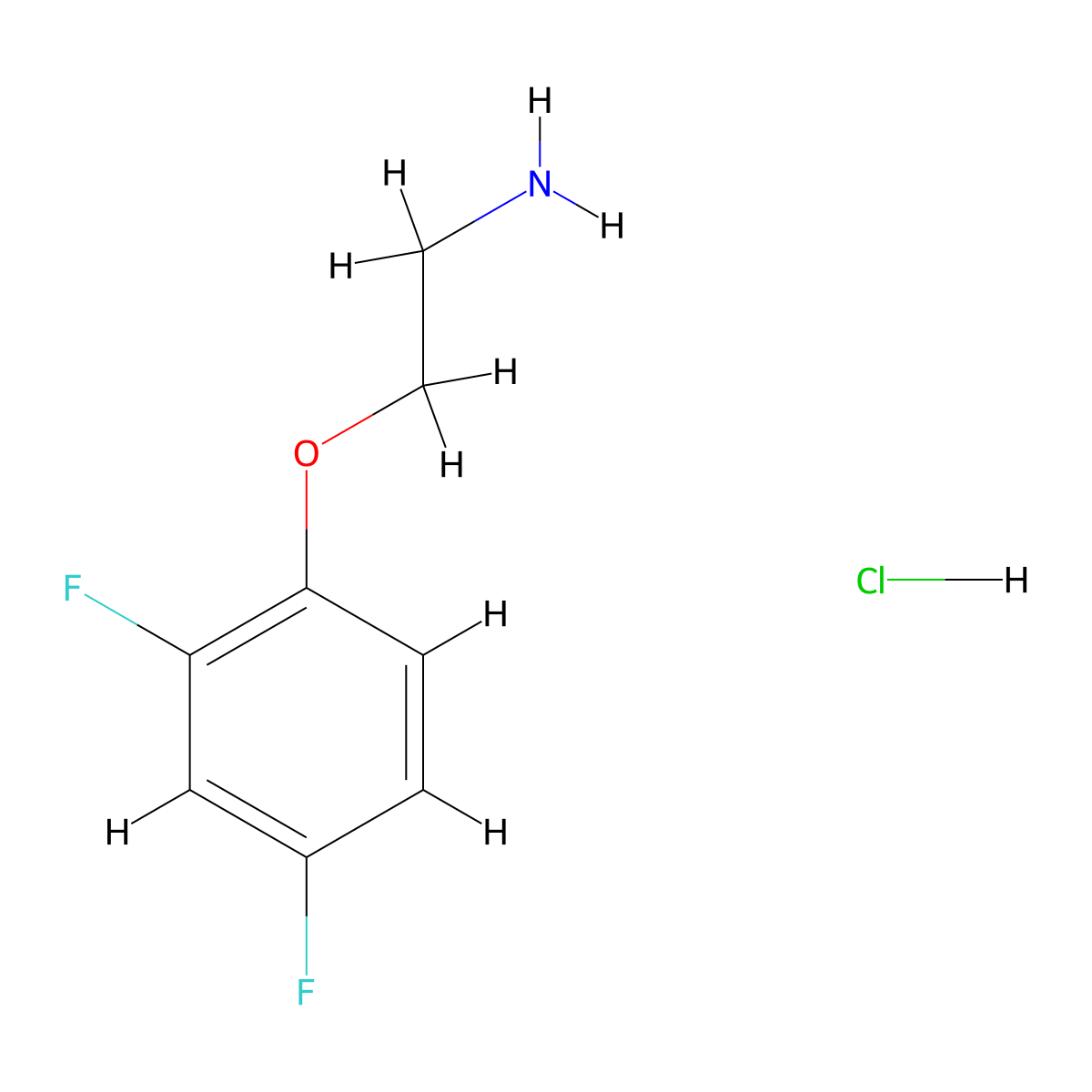 2-(2,4-Difluorophenoxy)ethan-1-amine hydrochloride molecular structure, CAS 263409-82-1