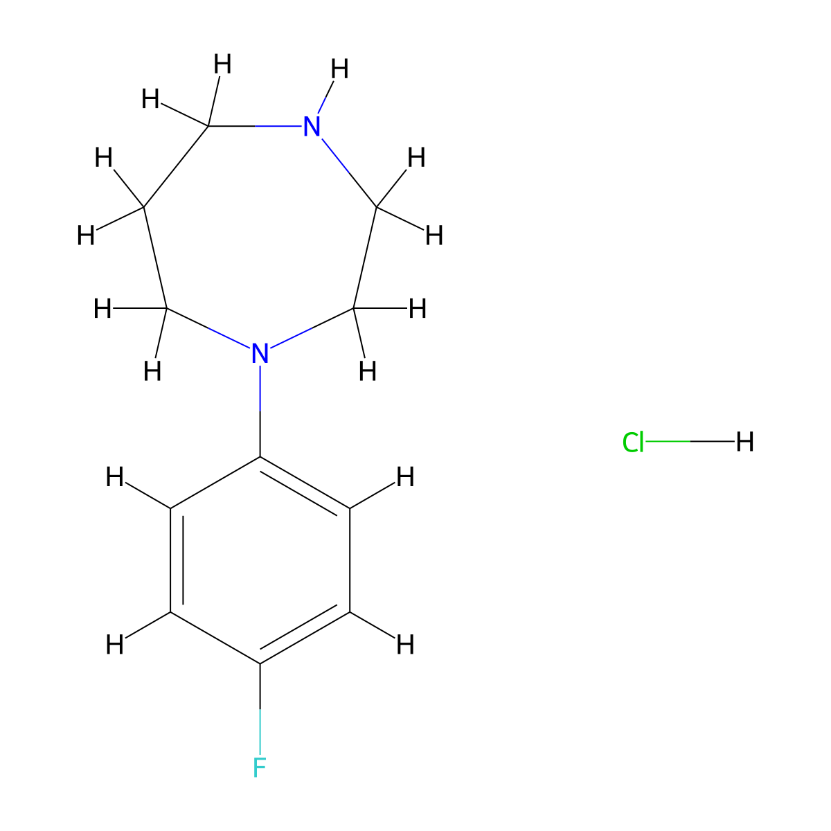 1-(4-Fluorophenyl)homopiperazine hydrochloride molecular structure, CAS 263409-96-7