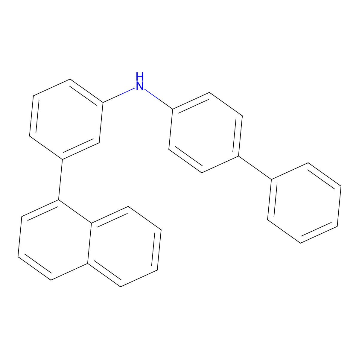 N-(3-(Naphthalen-1-yl)phenyl)-[1,1'-biphenyl]-4-amine molecular structure, CAS 2634130-29-1