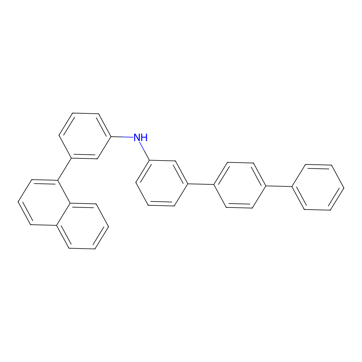 N-[3-(1-Naphthalenyl)phenyl]-[1,1':4',1''-terphenyl]-3-amine molecular structure, CAS 2634130-35-9