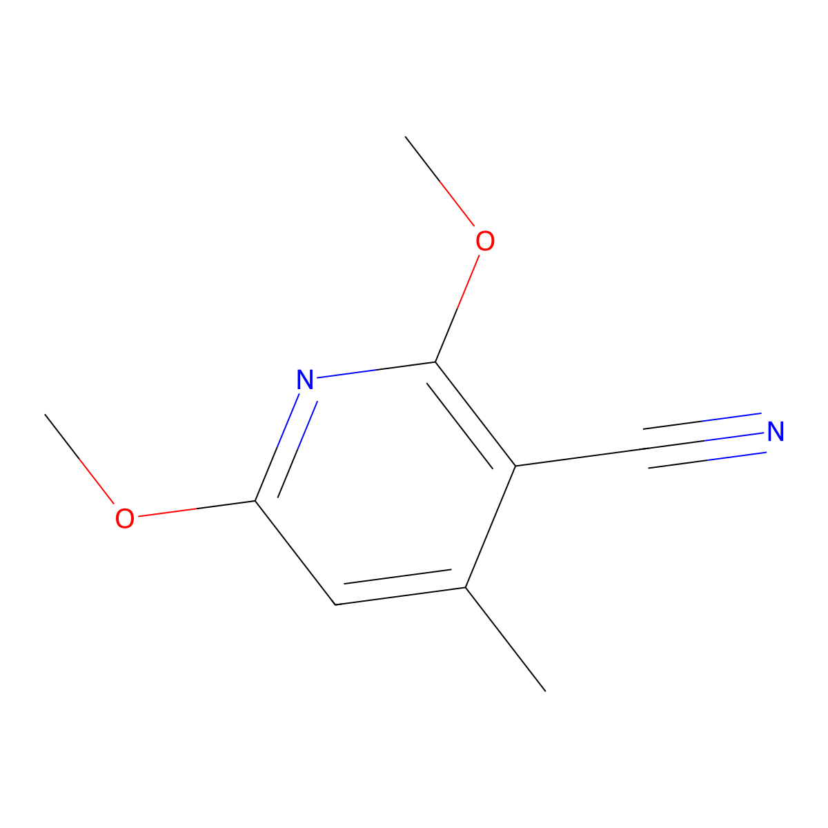 2,6-Dimethoxy-4-methylnicotinonitrile molecular structure, CAS 26345-14-2