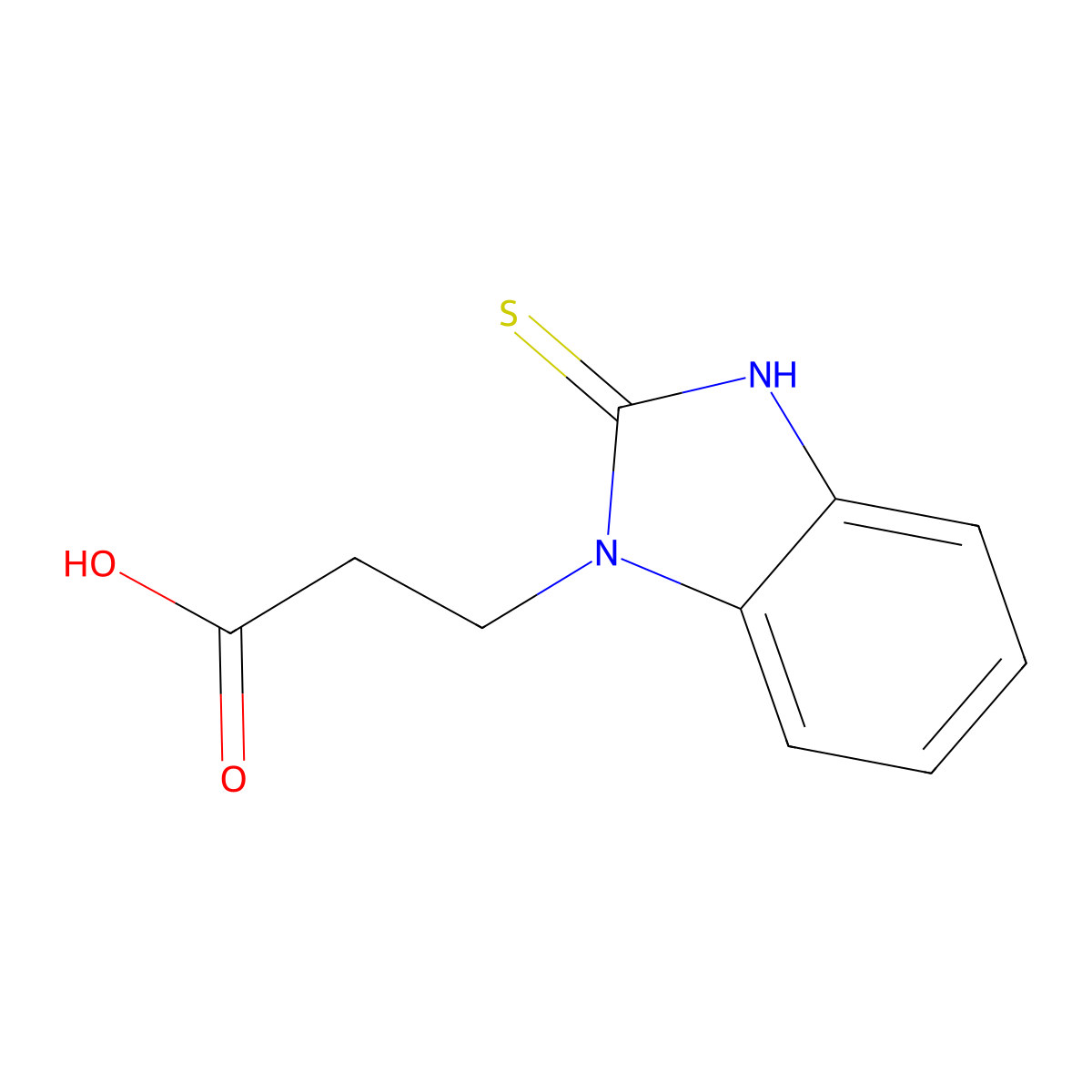 3-(2-sulfanylidene-2,3-dihydro-1H-1,3-benzodiazol-1-yl)propanoic acid molecular structure, CAS 26345-75-5