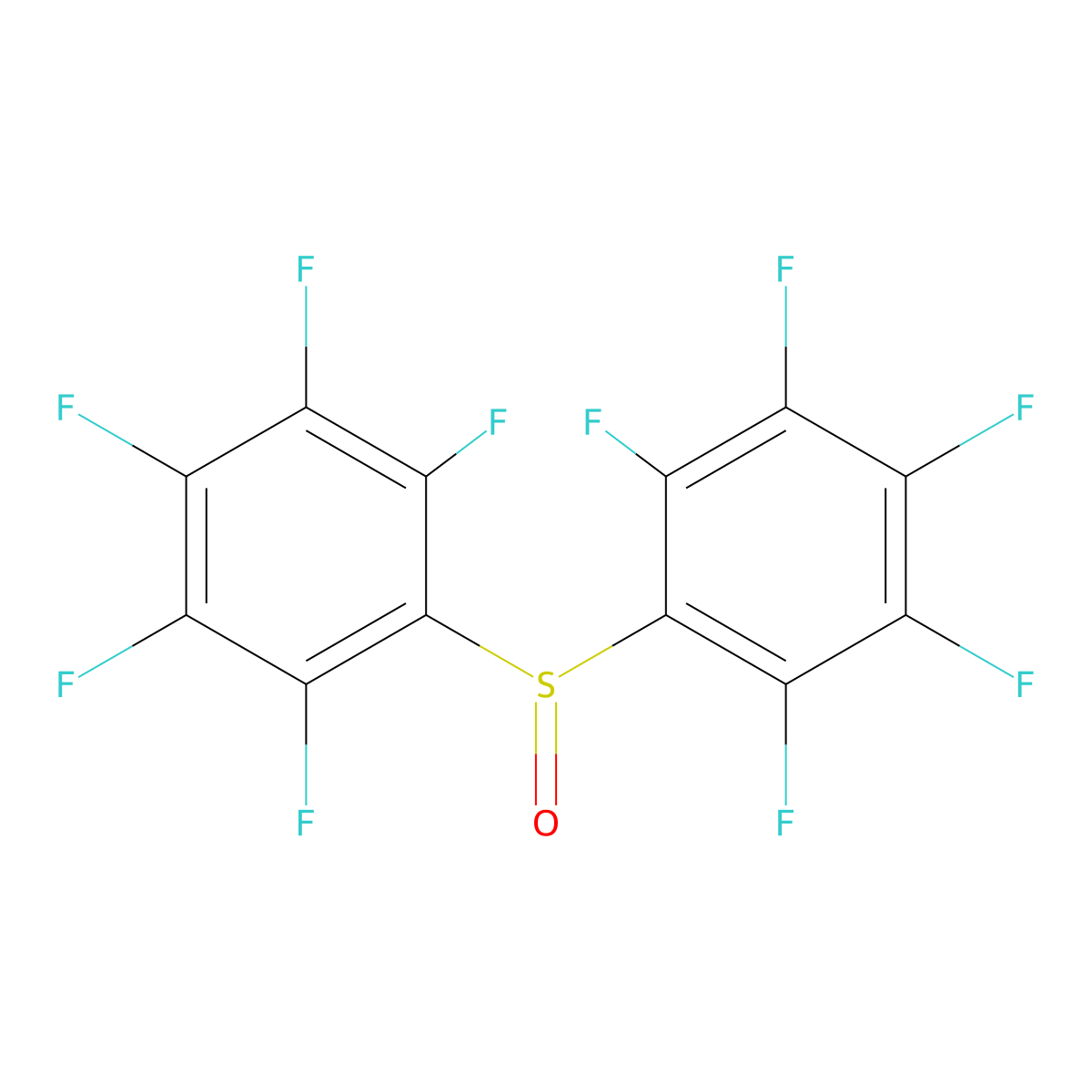 Sulfoxide, bis(pentafluorophenyl)- molecular structure, CAS 26346-84-9