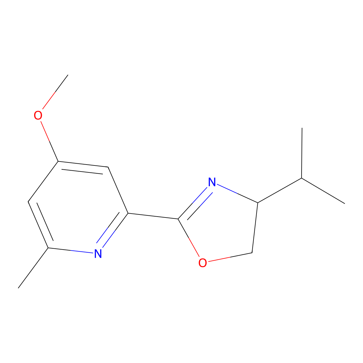 (S)-4-Isopropyl-2-(4-methoxy-6-methylpyridin-2-yl)-4,5-dihydrooxazole molecular structure, CAS 2634687-56-0