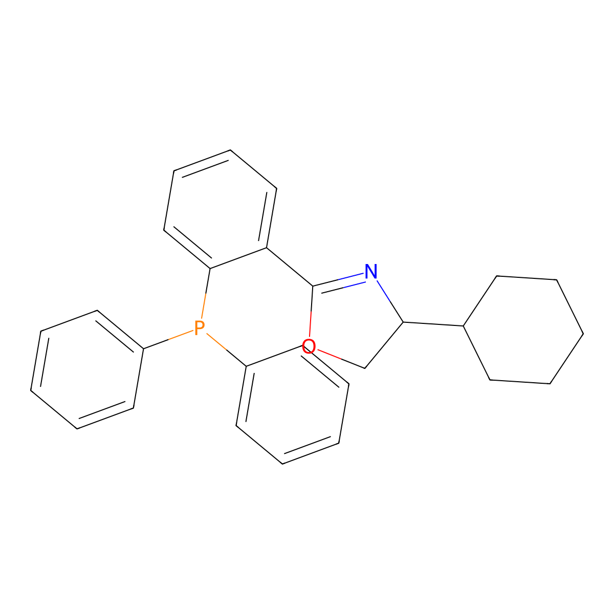 (S)-4-Cyclohexyl-2-(2-(diphenylphosphanyl)phenyl)-4,5-dihydrooxazole molecular structure, CAS 2634687-58-2