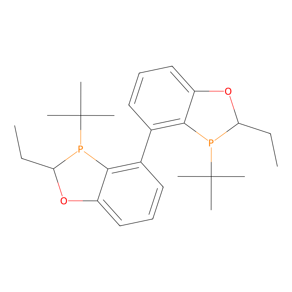 (2R,2'R,3R,3'R)-3,3'-di-tert-Butyl-2,2'-diethyl-2,2',3,3'-tetrahydro-4,4'-bibenzo[d][1,3]oxaphosphole molecular structure, CAS 2634687-61-7