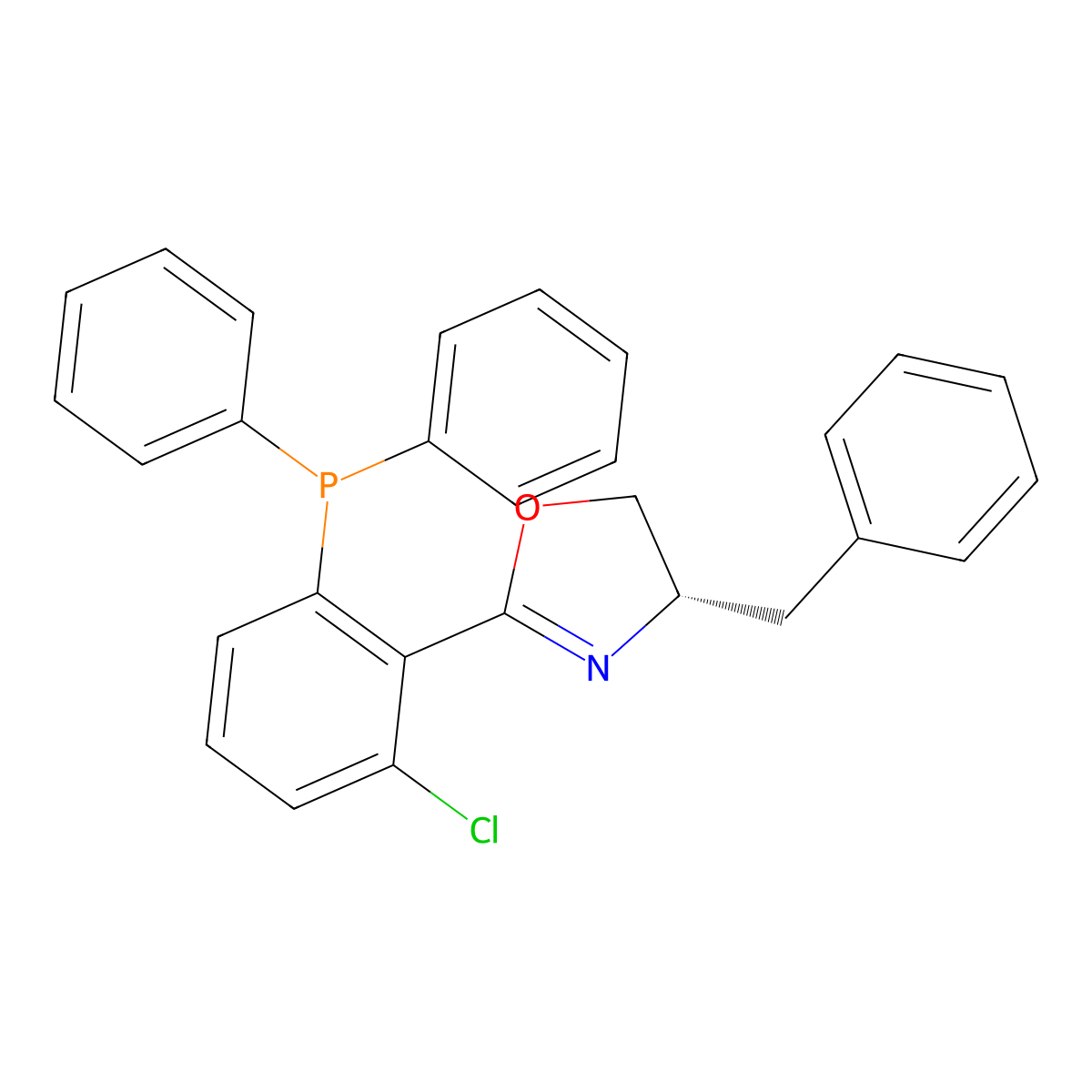 (S)-4-Benzyl-2-(2-chloro-6-(diphenylphosphino)phenyl)-4,5-dihydrooxazole molecular structure, CAS 2634687-64-0