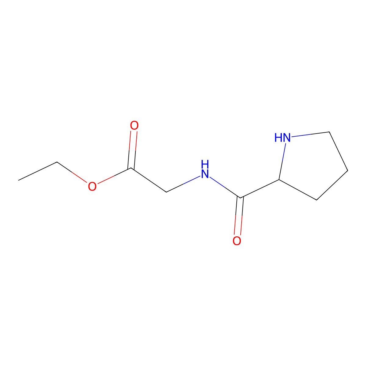 Ethyl (s)-prolylglycinate molecular structure, CAS 26347-43-3
