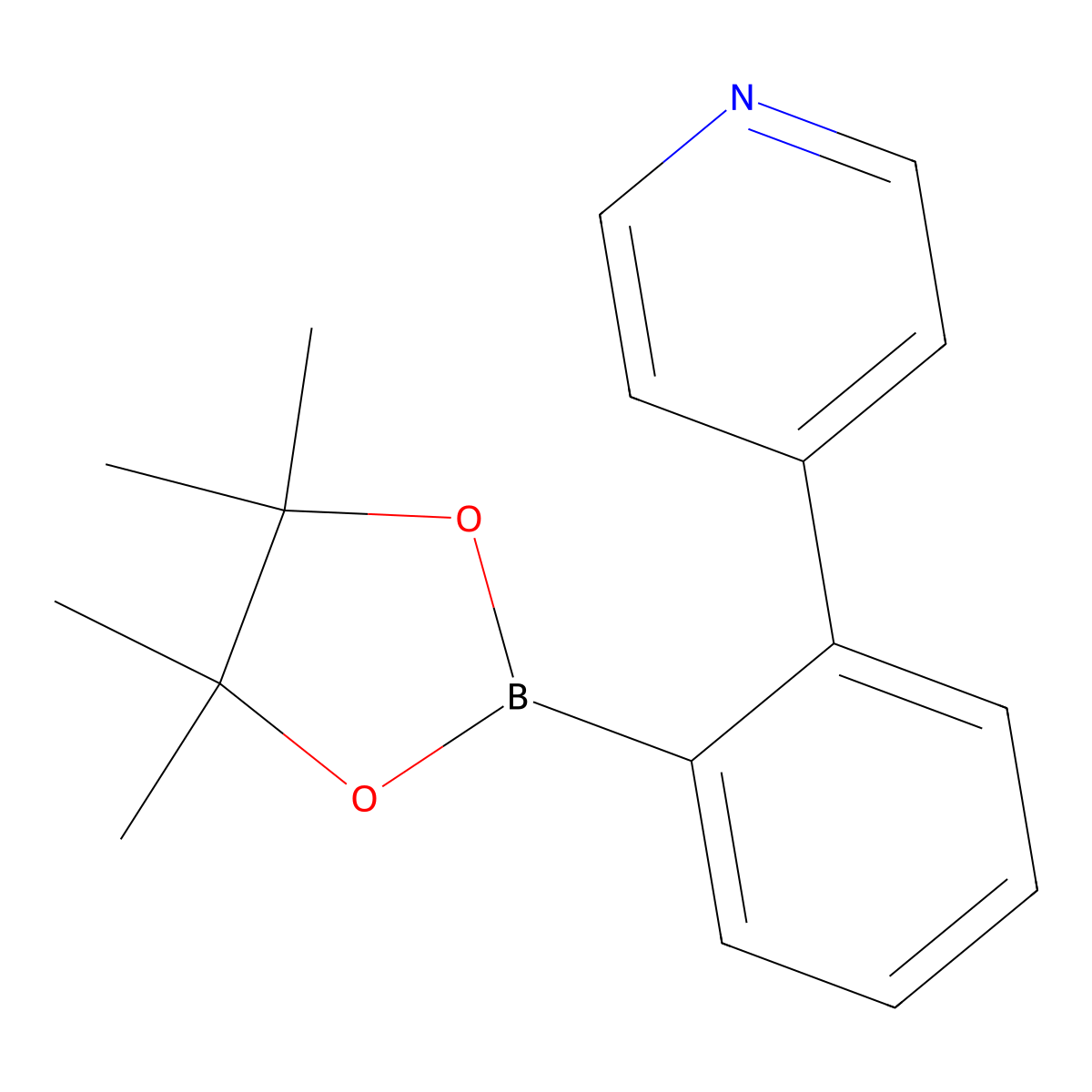 4-(2-(4,4,5,5-Tetramethyl-1,3,2-dioxaborolan-2-yl)phenyl)pyridine molecular structure, CAS 2634712-11-9
