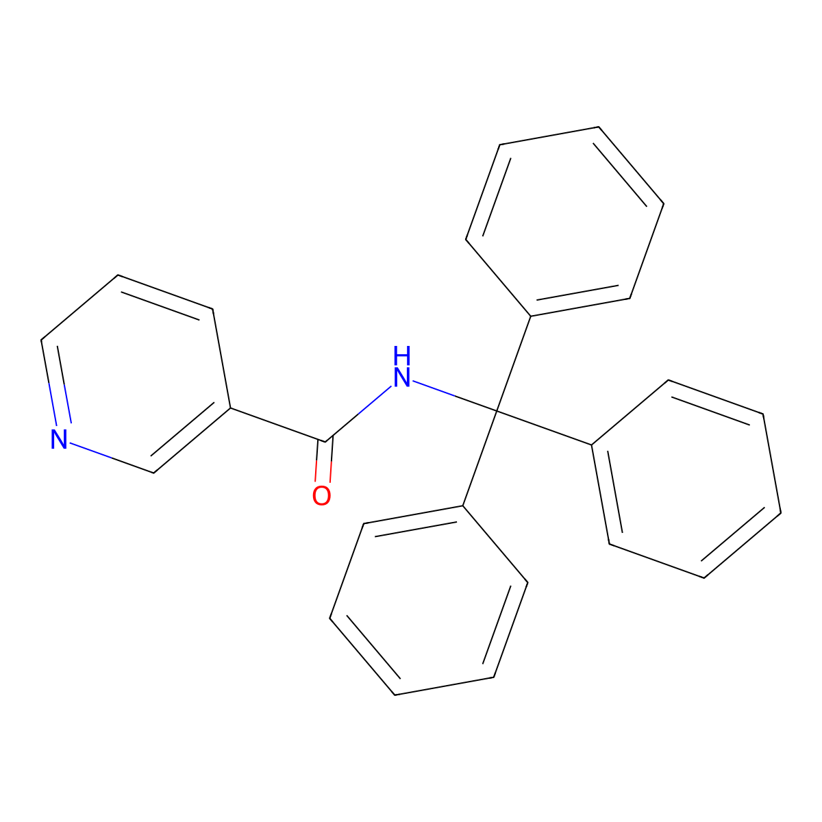 N-(Triphenylmethyl)-3-pyridinecarboxamide molecular structure, CAS 2634712-80-2