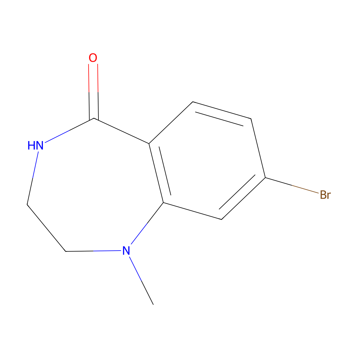 8-Bromo-1-methyl-3,4-dihydro-2H-1,4-benzodiazepin-5-one molecular structure, CAS 2634764-32-0