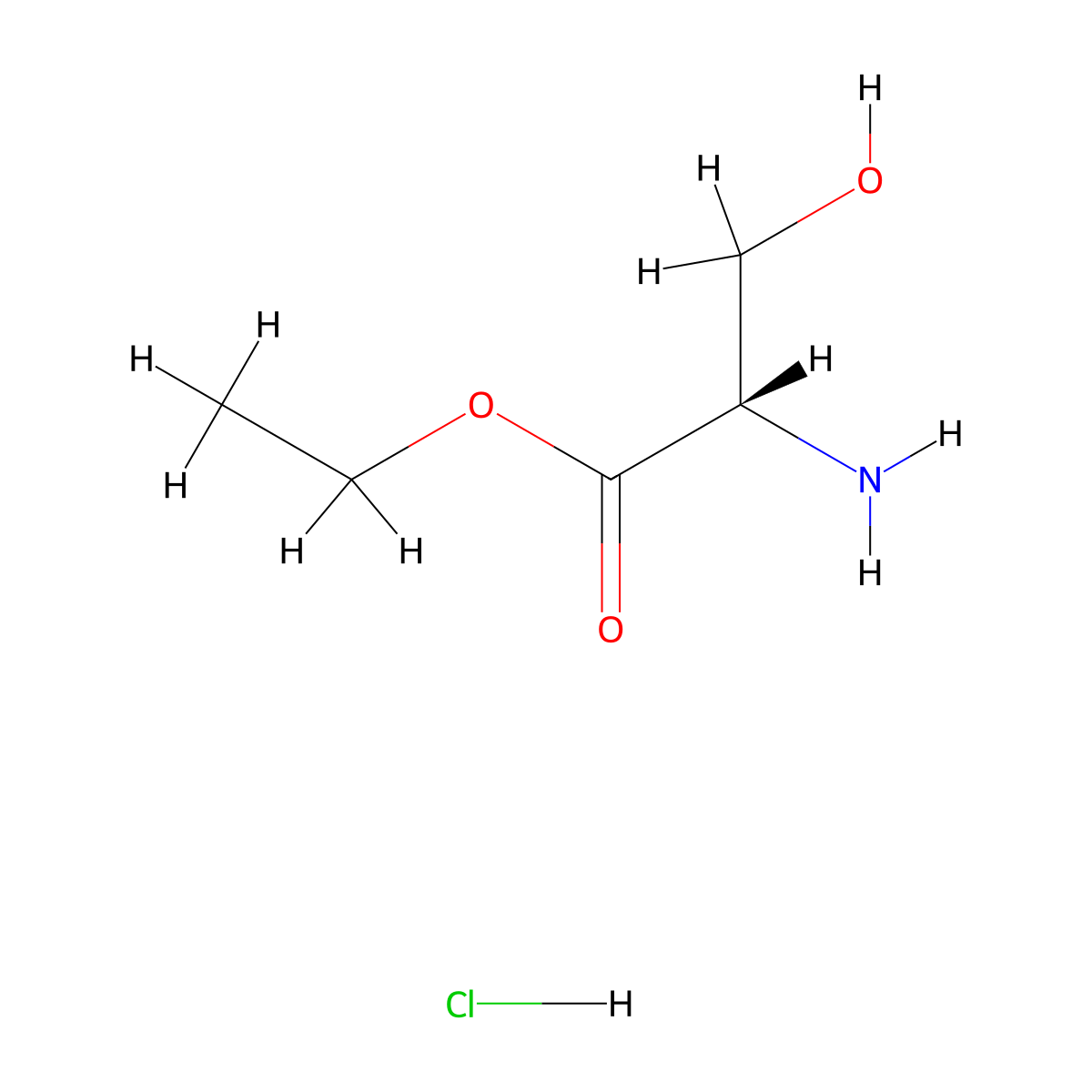L-Serine, ethyl ester, hydrochloride (1:1) molecular structure, CAS 26348-61-8
