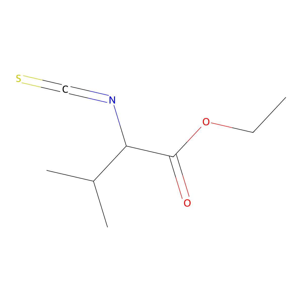 Ethyl 2-isothiocyanato-3-methylbutanoate molecular structure, CAS 26349-76-8