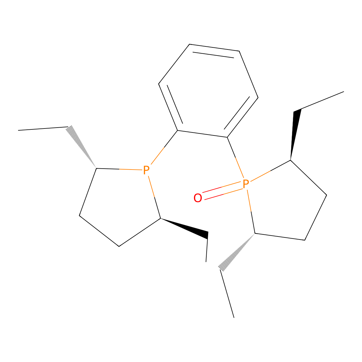 (2S,5S)-1-(2-((2S,5S)-2,5-Diethylphospholan-1-yl)phenyl)-2,5-diethylphospholane 1-oxide molecular structure, CAS 2635339-89-6