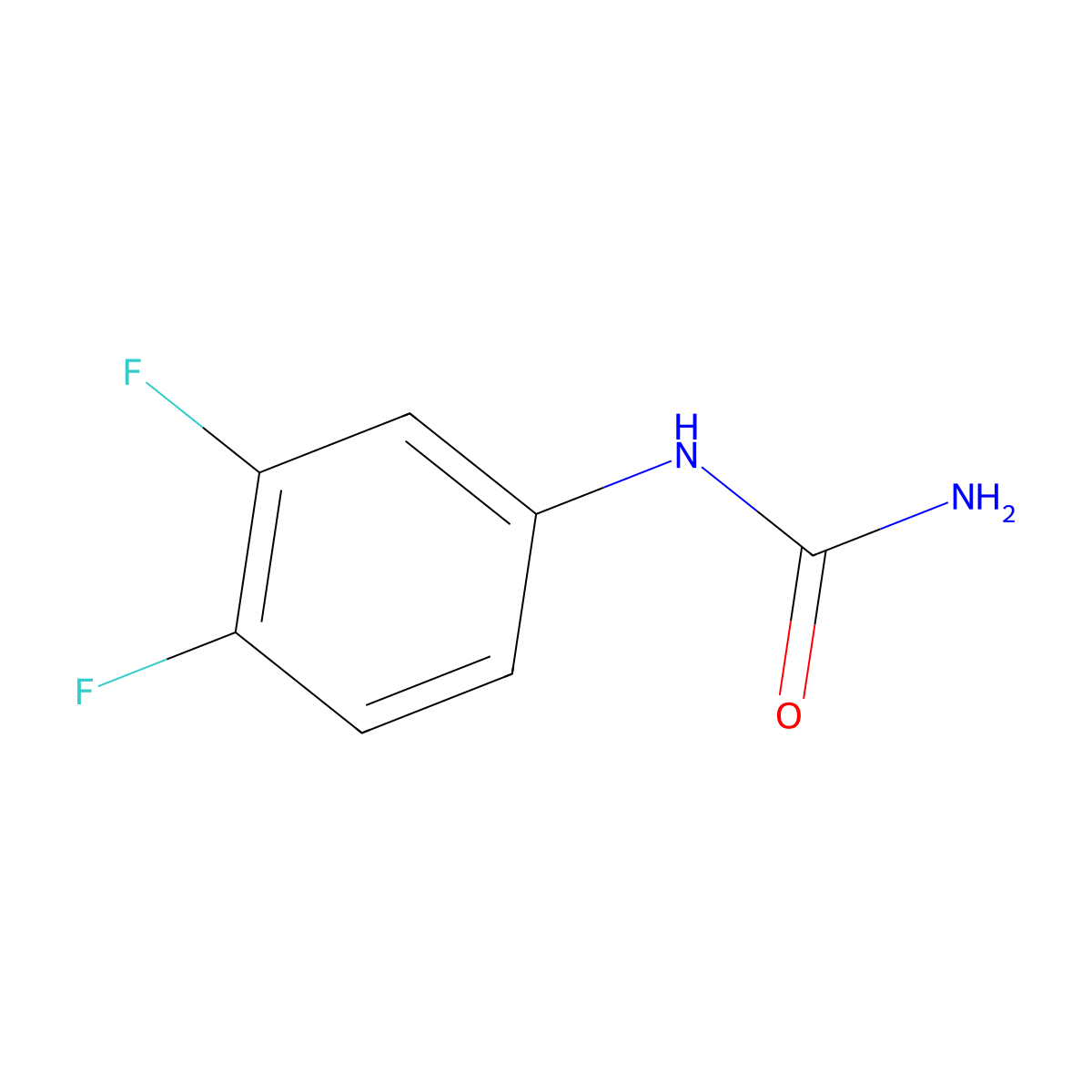 (3,4-Difluorophenyl)urea molecular structure, CAS 263554-12-7