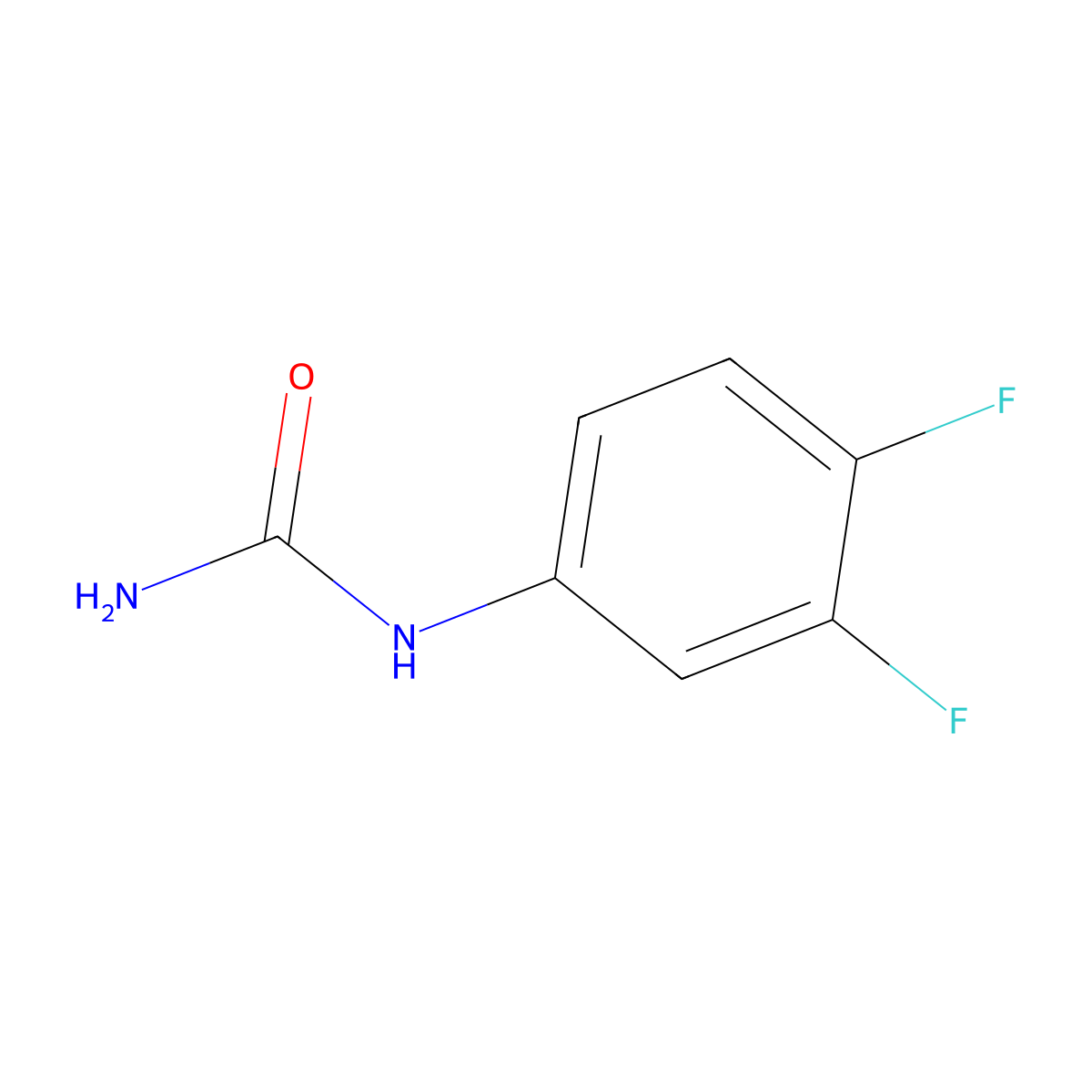 (3,4-Difluorophenyl)urea molecular structure, CAS 263554-12-7